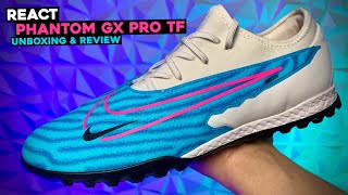 Nike React Phantom GX PRO TF  UNBOXING amp REVIEW [upl. by Flin]