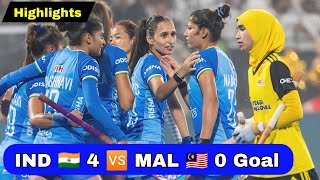 India vs Malaysia Hockey Highlights Womens Asian Champions Trophy 2024 IND vs MAS Hockey Highlights [upl. by Nosyaj39]