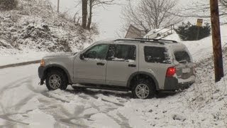 HD Cars Slide Down Icy Hill  Charleston WV [upl. by Aemat]