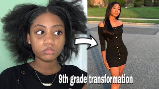 GRWM FROM 14 to 21 9TH GRADE TRANSFORMATION 😱 ft WowAfrican [upl. by Saum904]