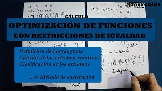 Optimización de funciones con restricciones de igualdad lagrangiano y sustitución [upl. by Volnay]