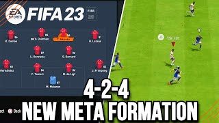 THE NEW META FORMATION BEST 424 CUSTOM TACTICS POST PATCH  FIFA 23 [upl. by Nevek]