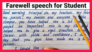 Farewell speech for Student Deliver Farewell speech in school  Simple easy English Farewell speech [upl. by Notffilc167]