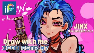 draw with me💥 jinx 💣┊IPAD ASMR 7┊Full Art Process sketchrender┊IbisPaintX [upl. by Nada]