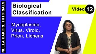 Biological Classification  NEET  Mycoplasma Virus Viroid Prion Lichens  Neela Bakore Tutorial [upl. by Anileh]