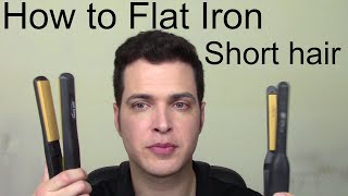 How to Flat Iron Short Hair for Guys [upl. by Lahey723]