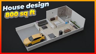 800 sq ft house plans  1 bedroom [upl. by Pleione]