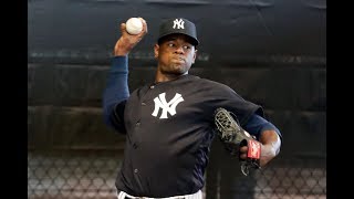 Yankees Luis Severino throws bullpen session [upl. by Oremodlab]