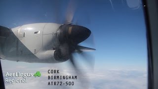 Aer Lingus Regional EI3706 Full Flight  Cork to Birmingham ATR72500 with ATC [upl. by Olsen]