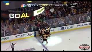 Patrice Bergeron OT Goal Against Toronto 51313 [upl. by Yarled]