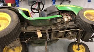 How to replace a transmission drive belt on John Deere L 130 lawn tractor mower [upl. by Burdelle]