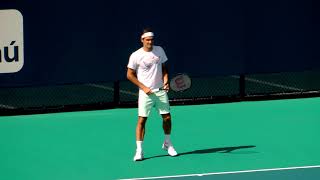 Roger Federer practices at the Miami Open 2019 [upl. by Semajwerdna256]