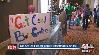 Girl Scouts kick off cookie season with a splash [upl. by Ennobe]