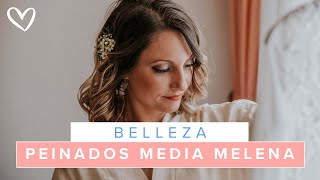 8 peinados para novias con media melena [upl. by Ayikal386]