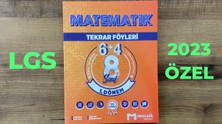 Mozaik Yayınları 2023 LGS Özel 1 Dönem Matematik Tekrar Föyleri 🔥 [upl. by Thurman]