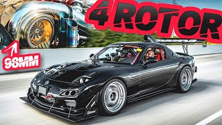 1000HP 4 Rotor RX7 is MENTAL “STREET LEGAL Mazda 787B” Highway Pulls Sounds Like F1 Car [upl. by Wilda]