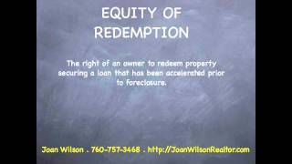 Equity of Redemption  Real Estate Terms [upl. by Bowerman]