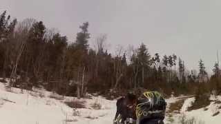 Snowmobiler moose attack in Jackman Maine [upl. by Ceil]