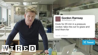 Gordon Ramsay Answers Cooking Questions From Twitter  Tech Support  WIRED [upl. by Aerahs]