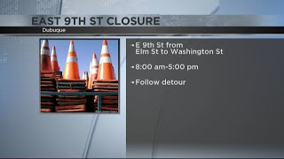 East 9th Street closed in Dubuque on Monday [upl. by Reuben204]