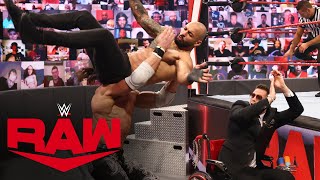 Ricochet vs John Morrison – Falls Count Anywhere Match Raw July 12 2021 [upl. by Rehposirhc]