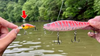 GIGANTIC Baits vs TINY Lures Fishing Challenge EXTREMELY BAD WEATHER [upl. by Severson]