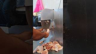 Chopping chicken by machine meatcutter chickenpreparation machine meat [upl. by Mohun]