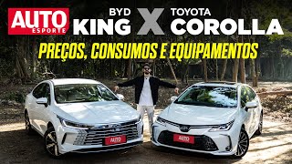 BYD KING x TOYOTA COROLLA Qual é o melhor sedã híbrido do Brasil [upl. by Manya]