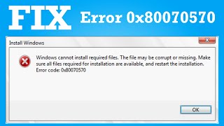 How to Fix Windows 10 Error Code 0x80070570 [upl. by Eseneg]