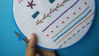 Hand Embroidery for Beginners  Part 2  10 Basic Stitches  HandiWorks 52 [upl. by Viridissa]