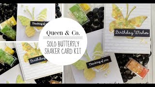 Queen amp Co  Solo Butterfly Shaker Card Kit  CampCT [upl. by Llerrom648]