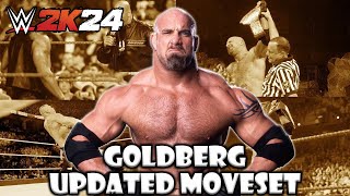 WWE 2K24 Goldberg Updated Moveset  Superstar Settings [upl. by Micky]