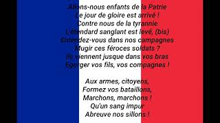 LA MARSEILLAISE  HYMNE DE LA FRANCE  PAROLES [upl. by Oibaf]