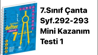 7SINIF ÇANTA DEFTER S292293 MİNİ KAZANIM TESTİ 1 [upl. by Leanora]