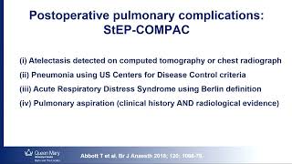 WCA2024  Perioperative amp ambulatory anaesthesia  Postoperative pulmonary complications [upl. by Marala458]