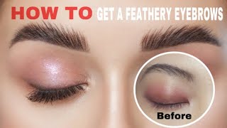 FEATHERY EYEBROWS  Using Got2B Ultra Glued Hair styling gel  Easy [upl. by Ramiah]