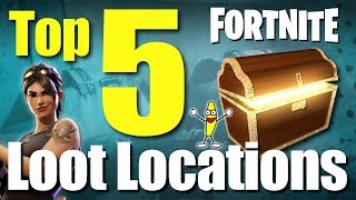 Fortnite Battle Royale Top 5 Landing Locations  Best Loot Locations  Multiple Treasure Chests [upl. by Hunsinger904]