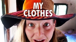 Clothes I Own in my 13ft Scamp Trailer [upl. by Ahsiruam]