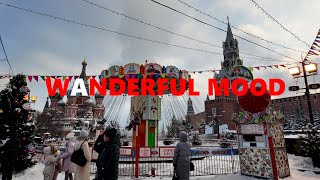 New Years Moscow Snowy walk through the center of the city Red Square Kremlin 20232024 4K [upl. by Lorant]