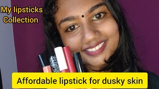 Affordable lipsticks for dusky skin tonemy lipstick collectionsmalayalamlatest malayalam [upl. by Savart]