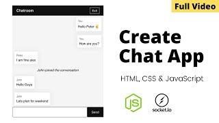 Create Realtime Chat App using HTML CSS JavaScript NodeJS amp Socketio  Full Video [upl. by Tarkany]