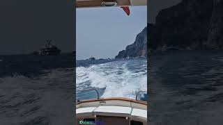 Cruising away from la Grotta Azzurra travel Capri Grotta Azzurra amalficoastitaly [upl. by Keithley78]