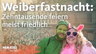 Weiberfastnacht 2023 in NRW Köln zieht positive Bilanz zum Karneval  WDR aktuell [upl. by Eladroc]