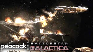 Battlestar Galactica  Pegasus and Galactica Destroy The Resurrection Ship [upl. by Atileda753]