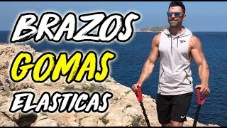 RUTINA BRAZOS GOMAS ELASTICAS  BICEPS  TRICEPS  HOMBROS en 10 MINUTOS [upl. by Hairu819]