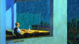 Oldies music playing in a coffee shop and its raining rain on window no thunders 6 HOURS ASMR v2 [upl. by Azil]