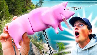 CAN WE CATCH FISH ON THIS GIANT PIG LURE [upl. by Cicero]