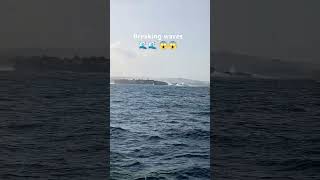 Breaking waves🌊🌊 😱😱 highlights sailboat boat travel [upl. by Anirtac]