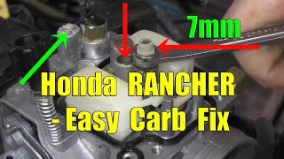 Honda Rancher Fourtrax Carburetor Removal and Cleaning [upl. by Sined]