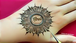 Rakhi special mehndi design  easy back hand mehndi design mehandi design  mehndi  Mehandi [upl. by Gainer]